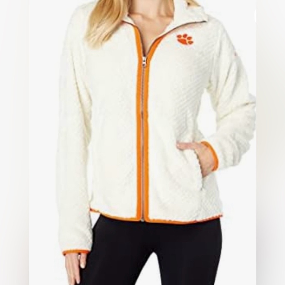 Columbia Clemson Tigers Sherpa Fleece Jacket Size M 🧡💜